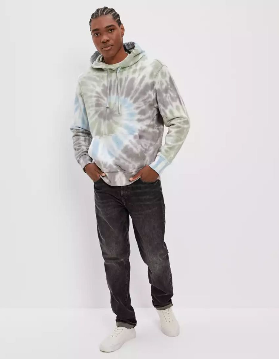 Sweat à Capuche American Eagle AE Bonfire Fleece Tie-Dye Multicolore Homme | AMQ-78696669